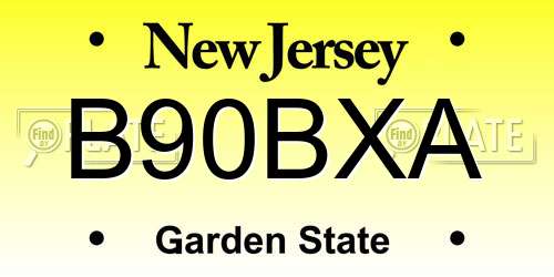 B90BXA New Jersey License Plate