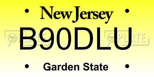 B90DLU New Jersey License Plate