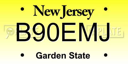 B90EMJ New Jersey License Plate