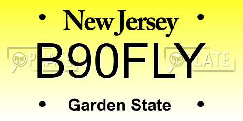 B90FLY New Jersey License Plate