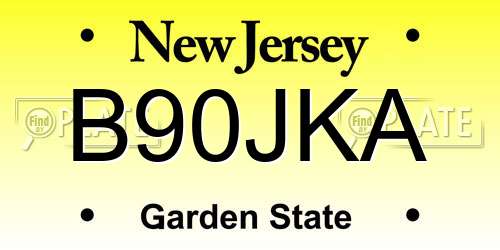 B90JKA New Jersey License Plate
