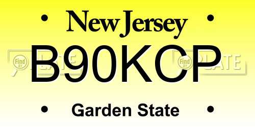 B90KCP New Jersey License Plate