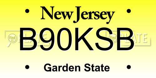 B90KSB New Jersey License Plate