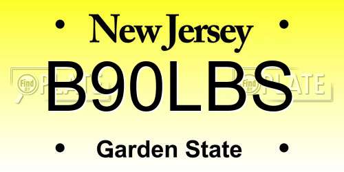 B90LBS New Jersey License Plate