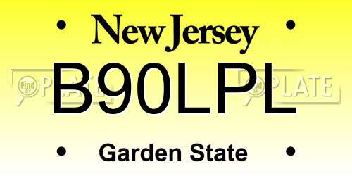 B90LPL New Jersey License Plate