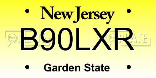 B90LXR New Jersey License Plate