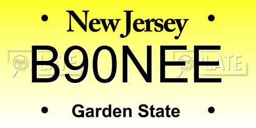 B90NEE New Jersey License Plate