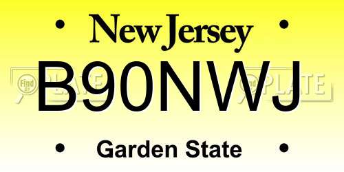 B90NWJ New Jersey License Plate