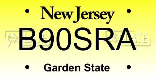 B90SRA New Jersey License Plate