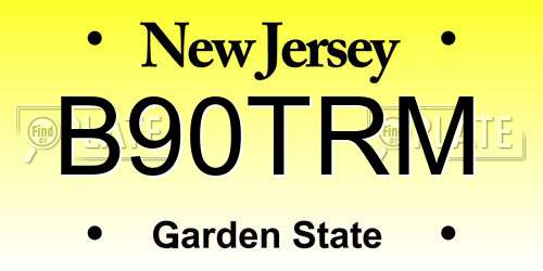 B90TRM New Jersey License Plate
