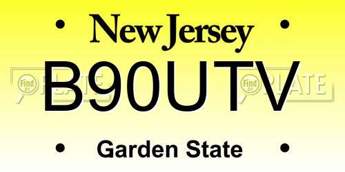 B90UTV New Jersey License Plate