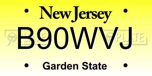 B90WVJ New Jersey License Plate