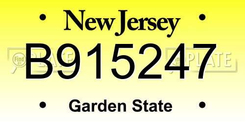 B915247 New Jersey License Plate