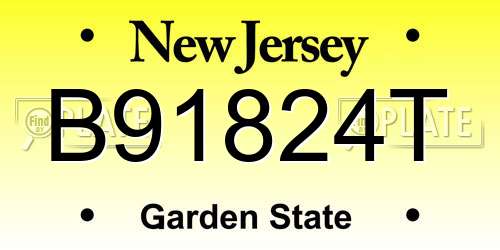 B91824T New Jersey License Plate