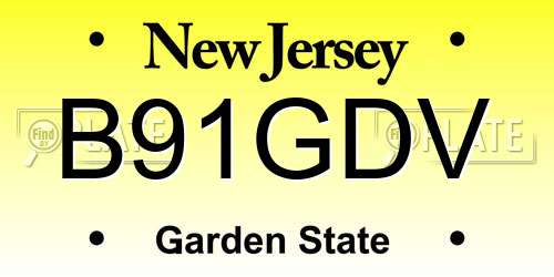 B91GDV New Jersey License Plate