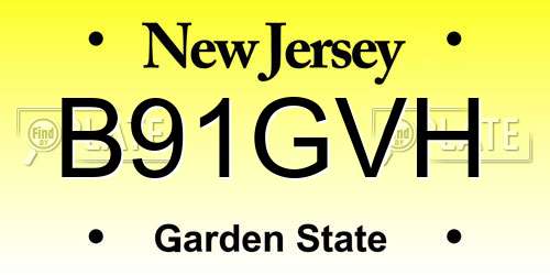 B91GVH New Jersey License Plate