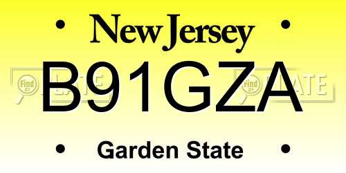 B91GZA New Jersey License Plate