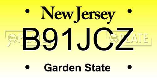 B91JCZ New Jersey License Plate