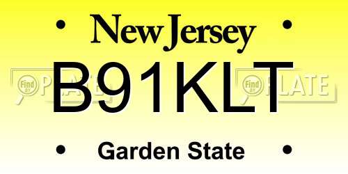 B91KLT New Jersey License Plate