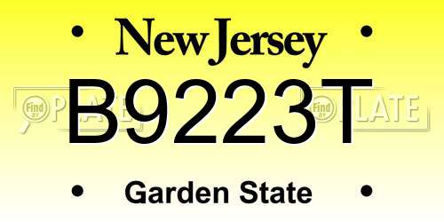 B9223T New Jersey License Plate