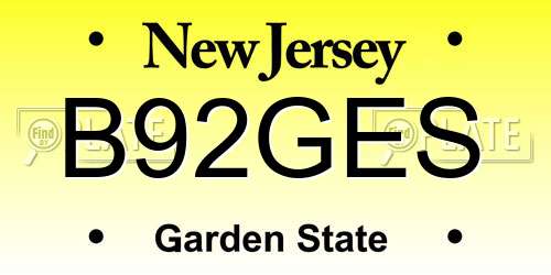B92GES New Jersey License Plate