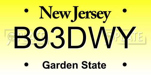 B93DWY New Jersey License Plate