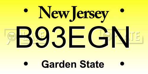 B93EGN New Jersey License Plate