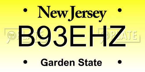 B93EHZ New Jersey License Plate