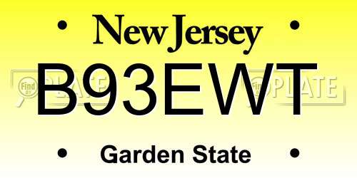 B93EWT New Jersey License Plate