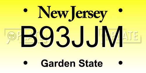 B93JJM New Jersey License Plate