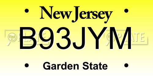 B93JYM New Jersey License Plate