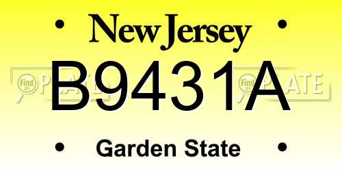B9431A New Jersey License Plate