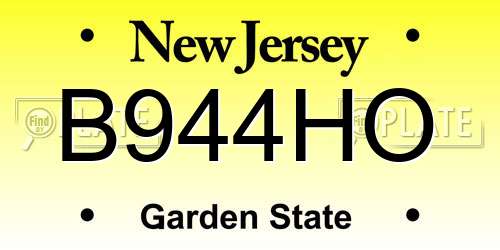 B944HO New Jersey License Plate