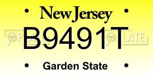 B9491T New Jersey License Plate