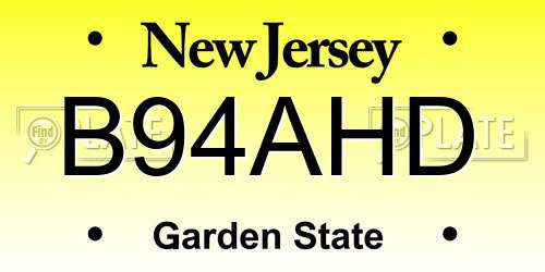 B94AHD New Jersey License Plate