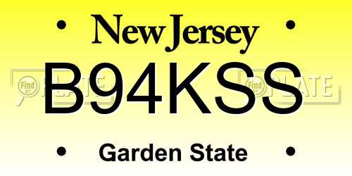 B94KSS New Jersey License Plate