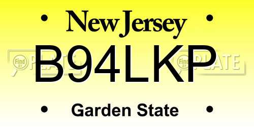 B94LKP New Jersey License Plate