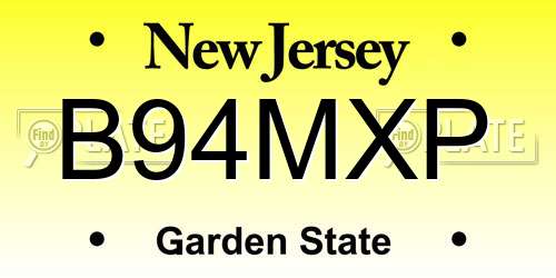 B94MXP New Jersey License Plate