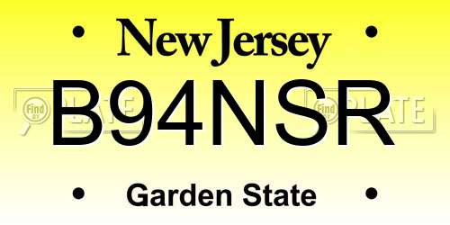 B94NSR New Jersey License Plate