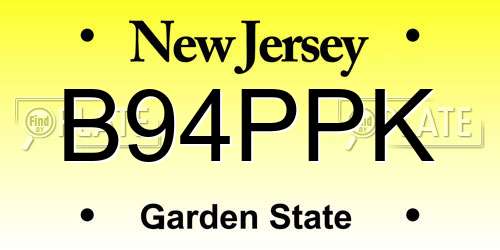 B94PPK New Jersey License Plate