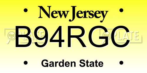 B94RGC New Jersey License Plate