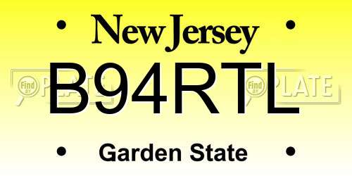 B94RTL New Jersey License Plate