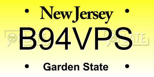 B94VPS New Jersey License Plate