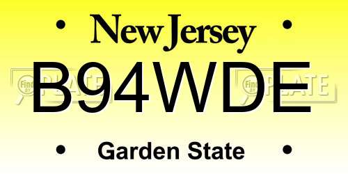 B94WDE New Jersey License Plate