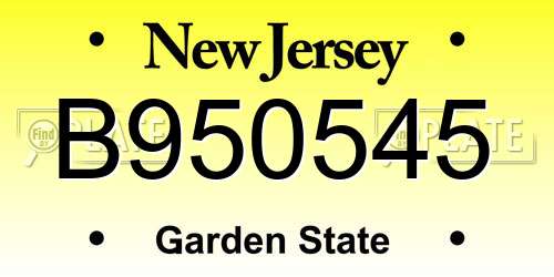 B950545 New Jersey License Plate