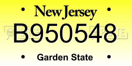 B950548 New Jersey License Plate