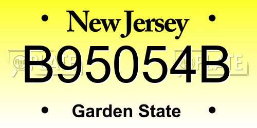 B95054B New Jersey License Plate