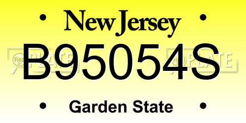 B95054S New Jersey License Plate