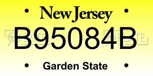 B95084B New Jersey License Plate