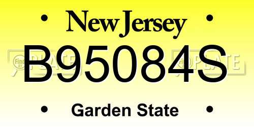 B95084S New Jersey License Plate